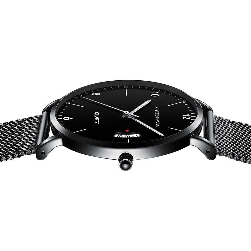 Men Watches 2021 Luxury Famous Brand Men Stainless Steel Mesh Calendar Watch Men Quartz Watch Relogio Masculino Men Wristwatch
