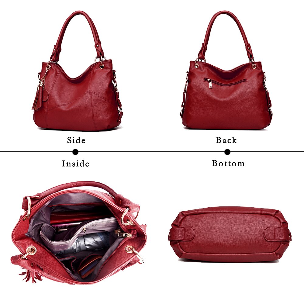 Women Leather Handbags Women Messenger Bags Female Crossbody Bags Ladies Designer Shoulder Bag Top-handle Bag Vintage Retro Tote