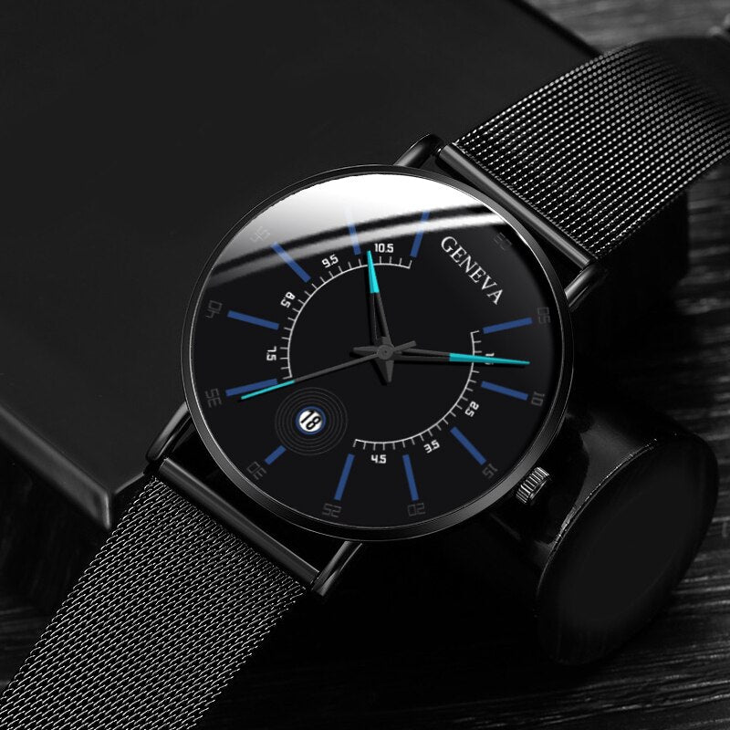 Men Watches 2021 Luxury Fashion Mens Business Watch Ultra Thin Thin Stainless Steel Mesh Belt Quartz Wrist Watch reloj hombre