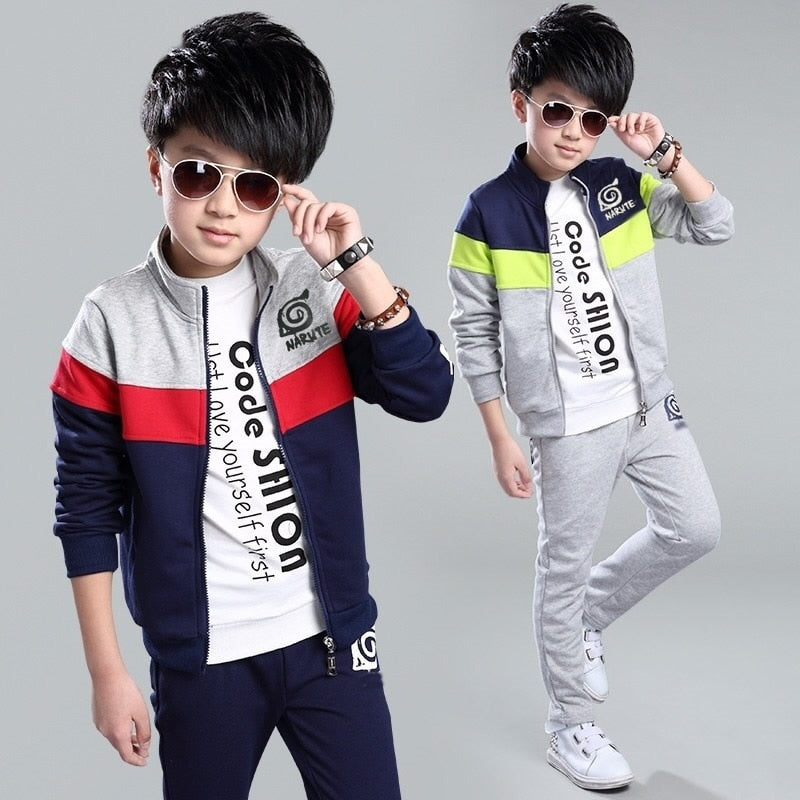 Autumn Boys Tracksuit Kids Clothes Sets Cotton Jackets + Pants 2 Pcs Sport Suit Children Clothes Set Costumes Outfit 2-13 Years