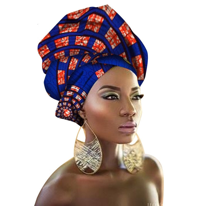 National Decorative Scarf Shawls Women African Head Wrap African Traditional Fashion Printed Ankara Cotton Headscarf