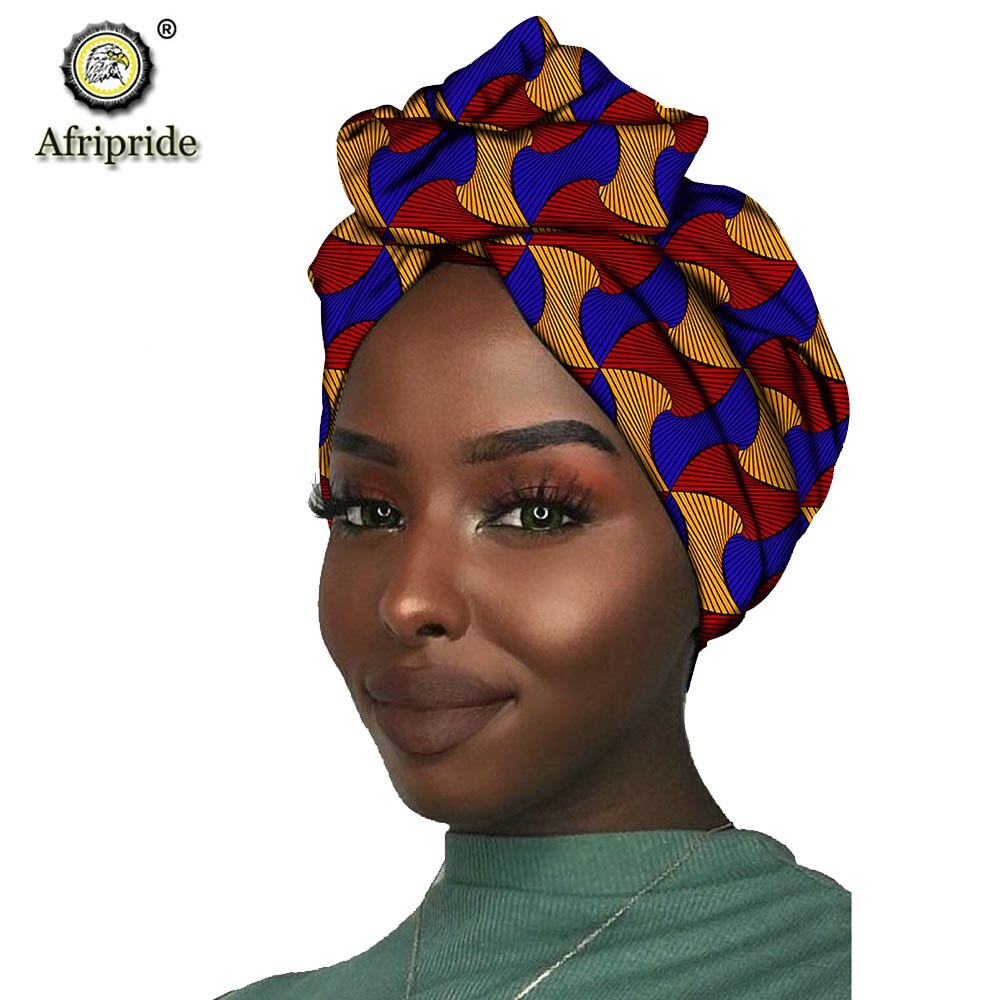 2020 African New Fashion Headwrap Women Cotton Wax Fabric Traditional Headtie Scarf Turban pure Cotton Wax AFRIPRIDE S001