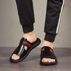 Genuine leather Summer Slippers Men Outdoor Breathable Fashion Brand Beach Shoes Flip Flops Indoor Slides Man Flat Sandals 2021