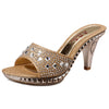 WDHKUN Spike Heels Women Pumps Sexy High Heels Women Crystal Party Women Shoes Gold Open Toe Ladies Shoes