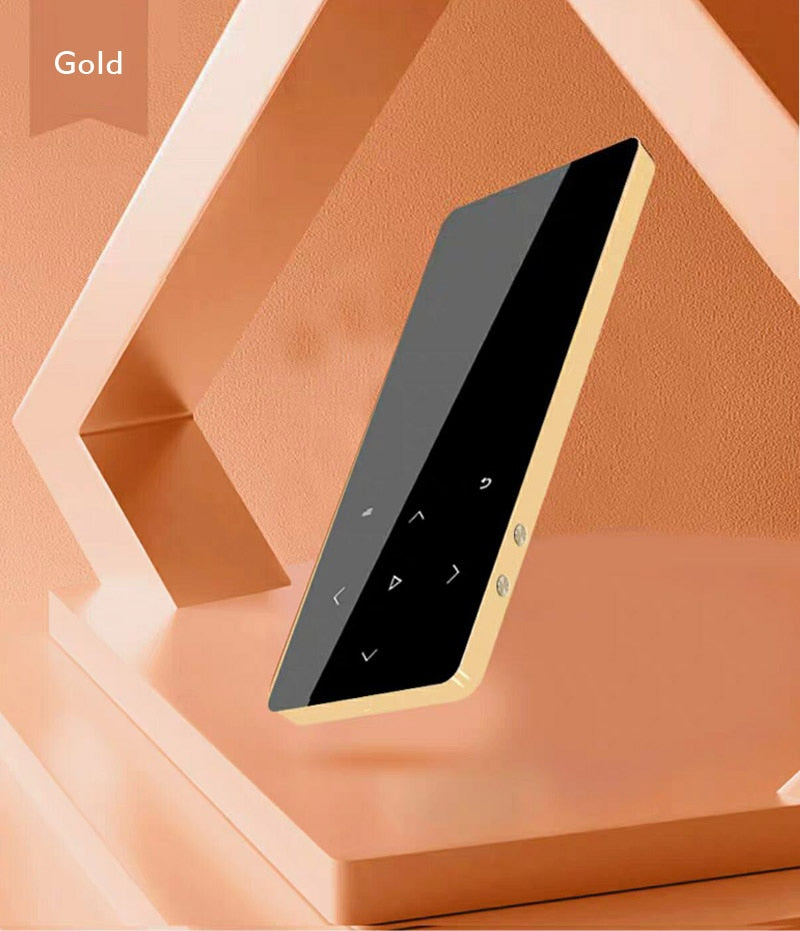 2021 New Bluetooth MP3 Music Player 8GB 16GB 32GB Touch Key SD Card Insert FM Radio Multiple Language Luxury Metal HiFi Player