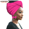 2020 fashion african headwraps+earings 2 piece sets for women bazin riche african head scarf pure cotton A19H002 AFRIPRIDE