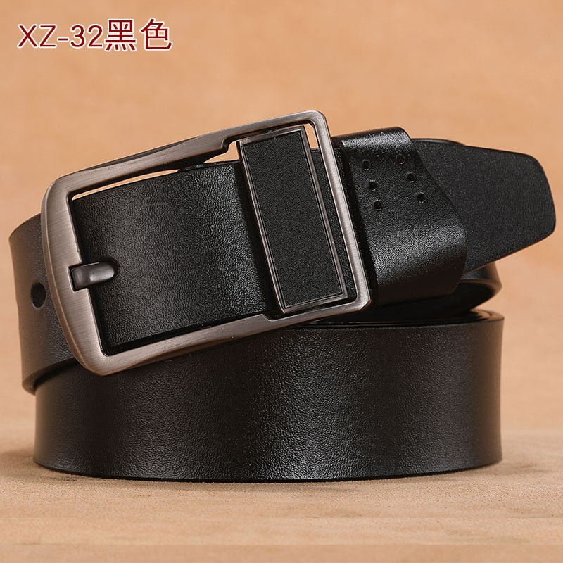 Men Belt Genuine Leather Luxury High Quality Plus Large Size 130 140 150cm Business Pin Buckle Belt Men's Jeans Accessories Man