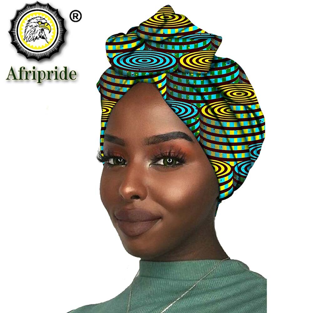 2020 African New Fashion Headwrap Women Cotton Wax Fabric Traditional Headtie Scarf Turban pure Cotton Wax AFRIPRIDE S001