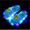2021 Footwear Luminous Jelly Summer Children's LED Slipper Girls Slippers PVC Non-slip Duck Beach Sandals Kids Smiling Face Blue