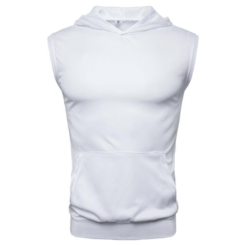 Men Hot Summer Muscle Hoodie Tank Tops Sleeveless Bodybuilding Gym Workout Fitness Shirts Vest Tops Men's Clothing - Surprise store