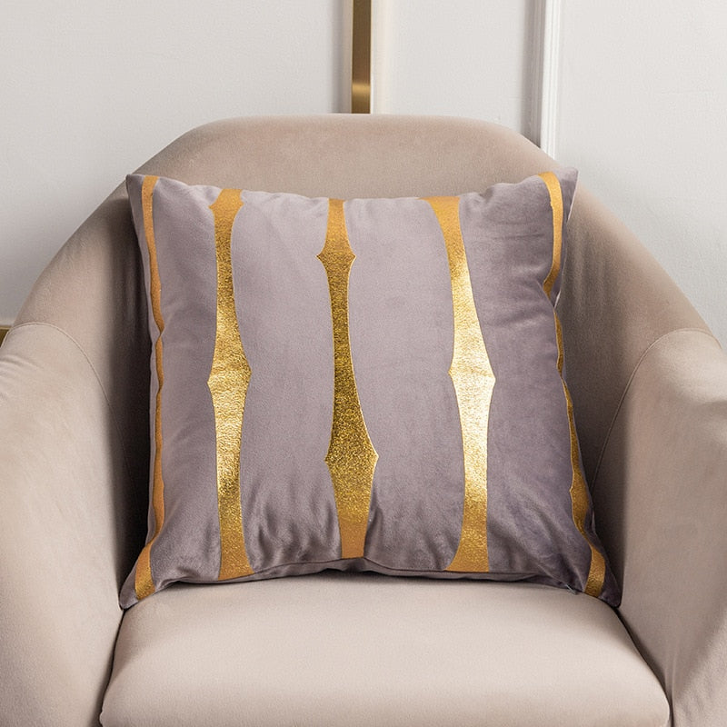 2021 Fashion Striped Pillowcase Festival Home Bronzing Sofa Cushion Cover 45x45cm Car Soft Fabric Lumbar Pillow Cases Decorative