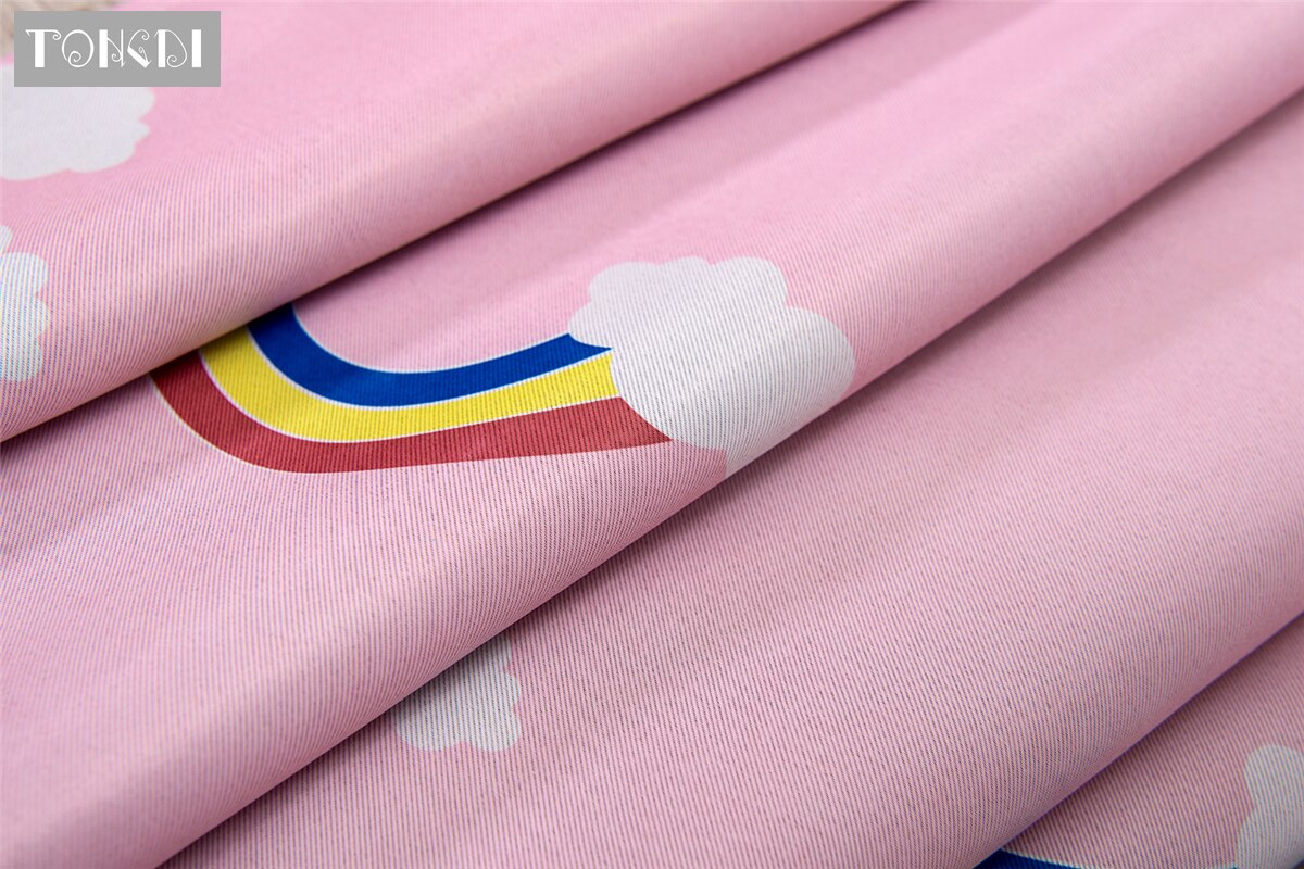 TONGDI Children Blackout Curtains Cartoon Rainbow Printing High-grade Decoration For Home Window Parlou Bedroom LivingRoom