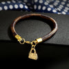 Enthusiasm Classic Women Bracelet Brown Leather Gold Alloy Cute Love Bag Pendant Women Bracelets for Men and Women Jewelry Gifts
