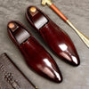 Men Dress Shoes Men Slip On Formal Wedding Shoes Pointed Toe Fashion Genuine Leather Flats Oxford Business Shoes For Men A163 - Surprise store