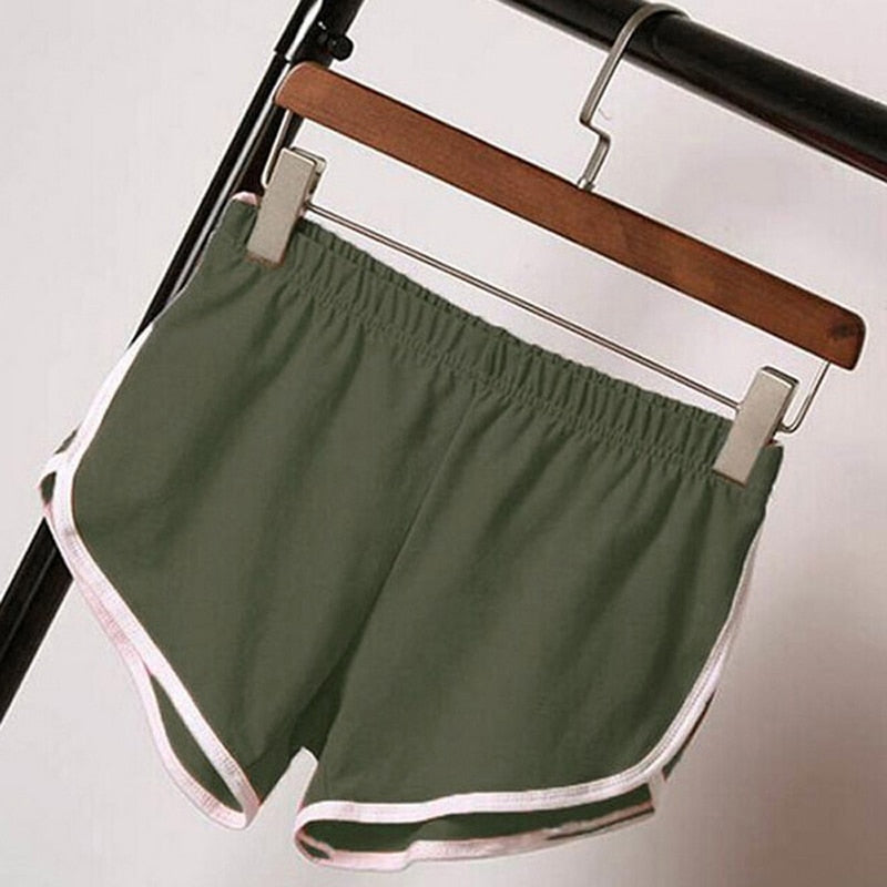 shorts women Hot Women Blend 2021 Summer Short Pants Contrast Binding Side Split Elastic Waist Patchwork Casual Beach Party