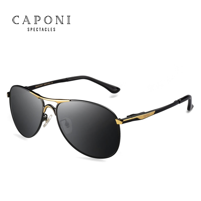CAPONI Driving Photochromic High Quality Sunglasses Polarized Classic Brand Sun Glasses for Men oculos de sol masculino CP8722