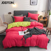 JDDTON New Fashion Double sided Useful Bed Sheet Set 4Pcs Simple Style Bedding Set Solid Color Bed Sheet Set BE135