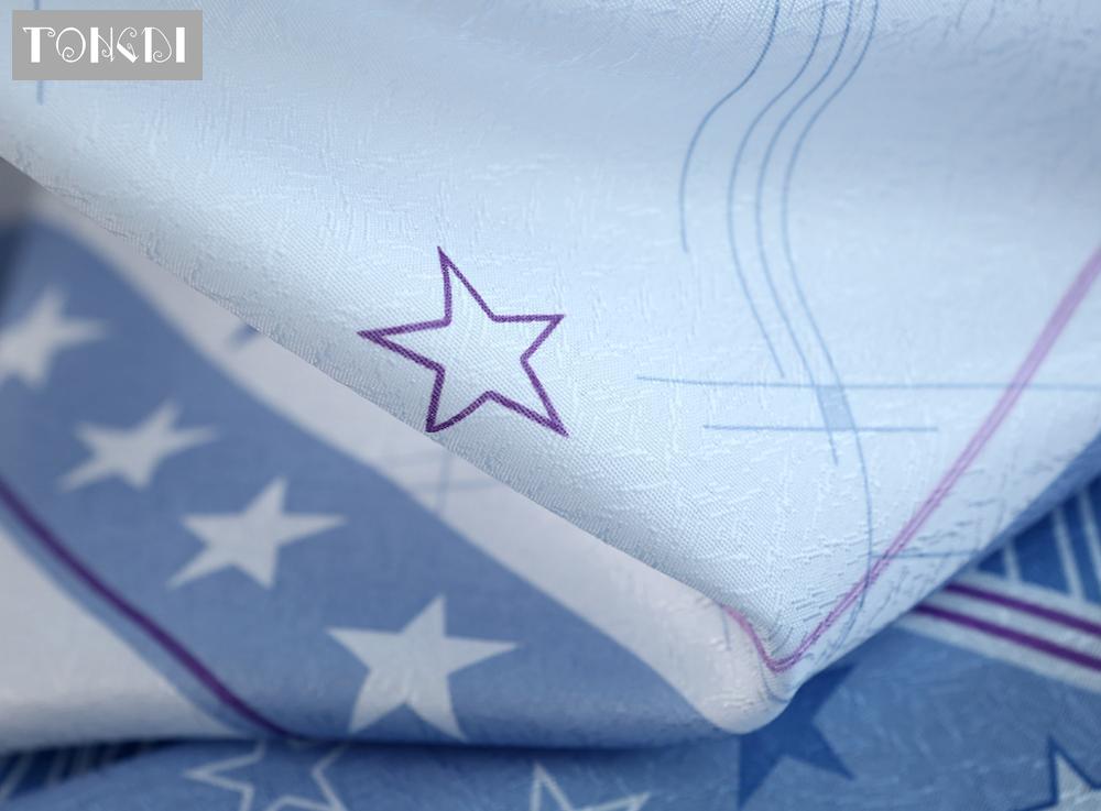 TONGDI Children Blackout Curtain Cartoon Fantsy Night Sky Kawaii Lovely Star Moon Print Decor For Home Parlou Bedroom LivingRoom