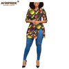 African print women casual shirt AFRIPRIDE tailor made half sleeves side slit long blouse for women 100% cotton A1922005 - Surprise store