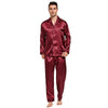 Tony&Candice Men's Stain Silk Pajama Set Men Pajamas Silk Sleepwear Men Sexy Modern Style Soft Cozy Satin Nightgown Men Summer