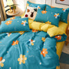 4pcs Nordic Bedding Set , Duvet Cover + Pillow Case + Bed Sheet Home Textiles Bed Sheets Set Washed Cotton A/B side Qulit Sheet
