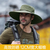Men's Panama Hat Fisherman Hat Outdoor Breathable Mesh Hiking Hats 9CM Wide Brim Anti-UV Sun Hat Bucket Hat Mountaineering Caps