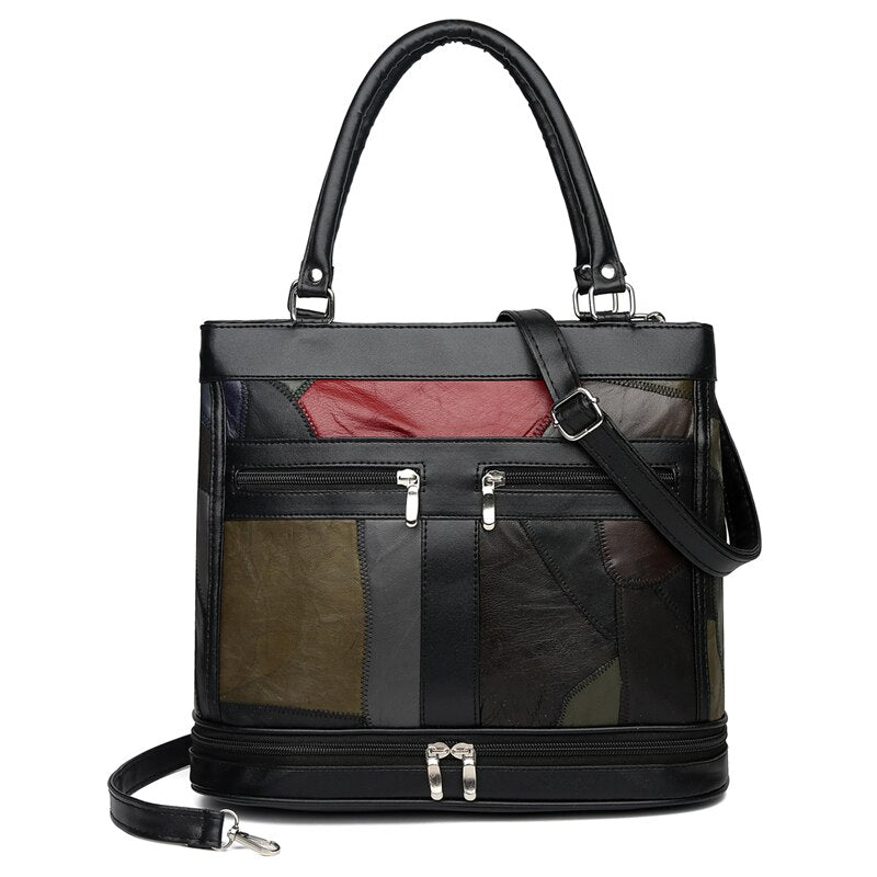 Luxury Sheepskin Bags for Women 2021 Fashion Patchwork Handbags Ladies Genuine Leather Shoulder Crossbody Bag High Quality Sac