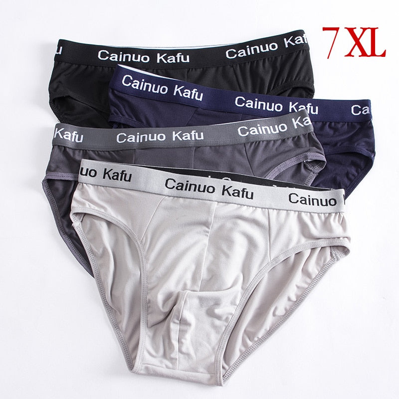 4pcs/Lot Men's Underwear Male New Arrival Modal Solid Briefs Underpants for Men Brief Men Sexy Slip Hombre Plus XXXXL-7XL