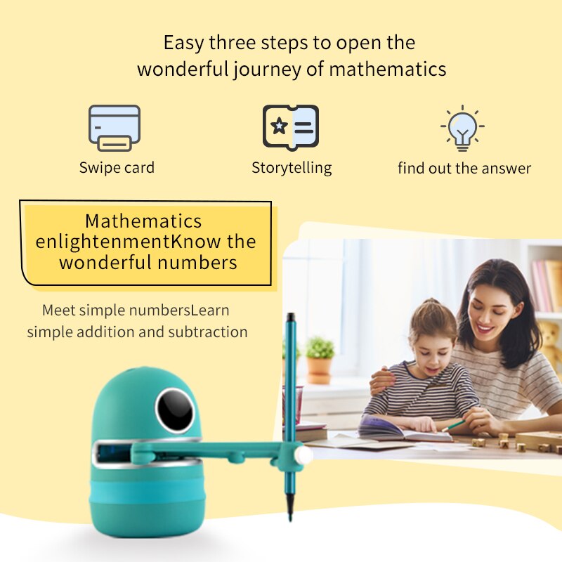 LANDZO Quincy Magic Q Drawing Robot for Kid Science Toys Student Learning Draw Intelligence Automatic USB Rechargeable Robot Toy