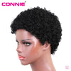Full Machine Short Afro Curly Human Hair Wigs for Women Middle Ratio 150% Density Brazilian Remy Human Hair Wig