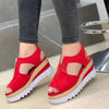 Sandals Women 2021 Wedges Heels Zip Platform Ladies Shoes Summer Peep Toe Suede Leather Gladiator Shoes Casual Female Footwear