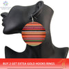 SOMESOOR African Fabric Bohemian Wooden Drop Earrings Afrocentric Ethnic Women Headwrap Designs Both Sides Printed For Women