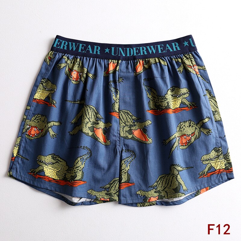 1pcs Homewear Boxer Briefs Men Plus Size Cotton Underwear Male Cartoon Print Loose Sleepwear Shorts Panties Underpant Cuecas