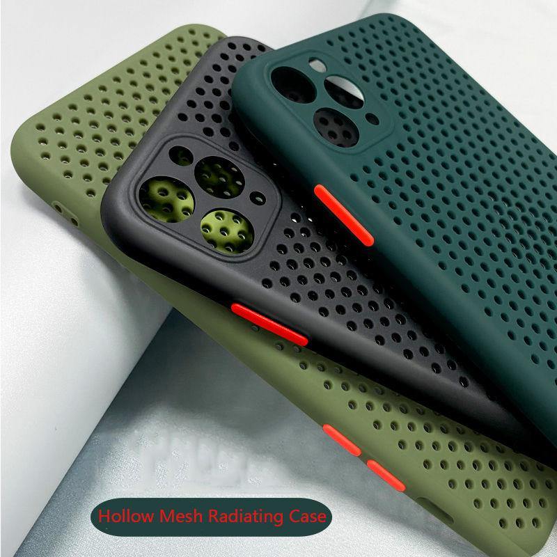 Hollow Cooling  Phone Case Back Cover For iPhone 11 Pro Max Breathable Soft Case For iPhone X XS Max XR SE2 9 8 7 6 6S Plus Case - Surprise store