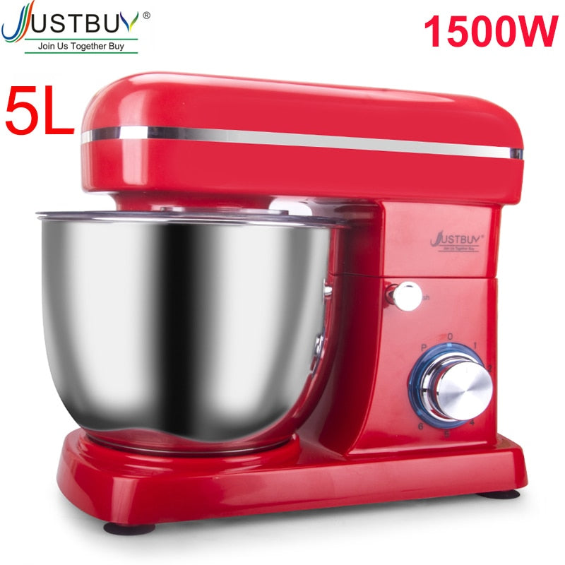 24 Month warranty Food Processor 1500W 6-speed Kitchen Stand Mixer Cream Egg Whisk Blender Cake Dough Mixer Bread Maker Machine