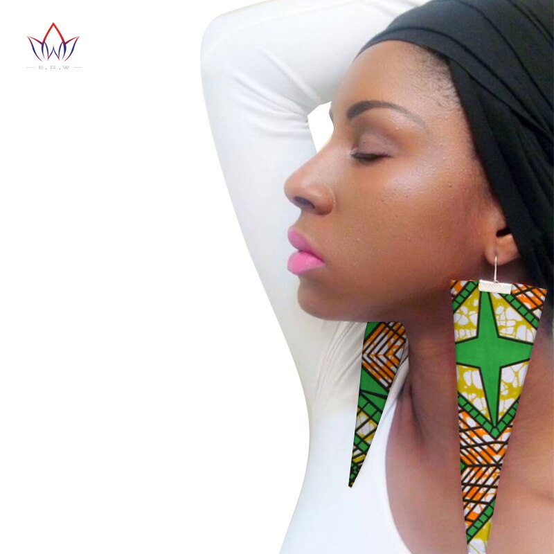 Trendy African Fabric Earrings Handmade Earrings For Women Party Gift African Print Ankara Big Oversized Drop Earrings WYB279