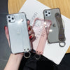 Glitter Powder Holder Phone Cases For iPhone 11 Pro Max X XR XS Max 6 6S 7 8 Plus SE 2020 SE2 Transparent Wrist Strap Back Cover - Surprise store