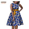 autumn women african dress AFRIPRIDE private custom sleeveless knee-length A-Line pleated casual dress pure cotton A722584 - Surprise store