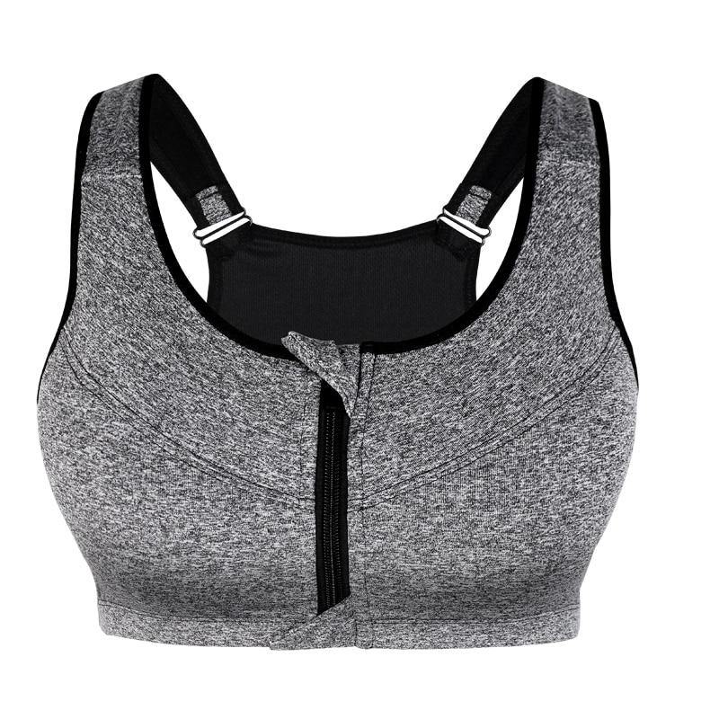 SEXYWG Hot Women Zipper Push Up Sports Bras Vest Underwear Shockproof Breathable Gym Fitness Athletic Running Yoga Bh Sport Tops - Surprise store