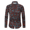 2021 New Men's Silk Satin Floral Printed Shirts Male Slim Fit Long Sleeve Flower Print Casual Party Shirt Tops M-3XL