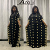 Boubou Africain Femme Kaftan Maxi Dress Abaya Dubai Dashiki Embroidery Black Long Robe Islamic Africa Clothing Plus Size Cotton