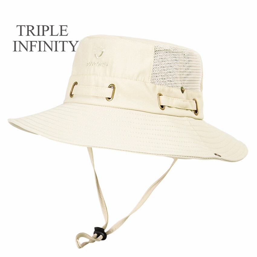 New Summer Mesh Breathable Bucket Hats Men's Outdoor Fishing Mountaineering Sun Hat Casual Foldable Adjustable Male Panama Hat