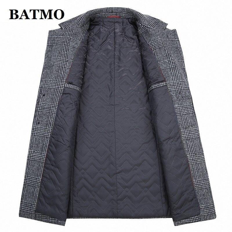 Batmo 2020 new arrival winter wool thicked plaid casual trench coat men,men's winter warm coat,winter jackets men 898 - Surprise store