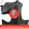 SOMESOOR Vinatge African Headwrap Woman Wood Drop Earrings Afrocentric Ethnic Boths Side Painting Jewelry For Blacks Gifts 1Pair