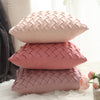 Solid Pink Grey Cushion Cover Soft Faux Suede Home Decorative Pillow Cover Woven Pattern 45x45cm/30x50cm