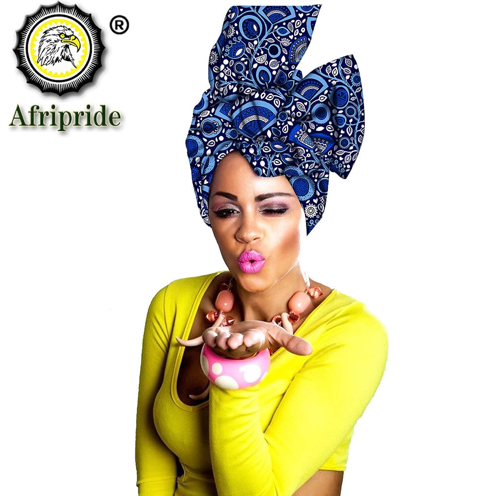 2020 African New fashion Ankara Headwrap Women African Traditional Headtie Scarf Turban 100% Cotton Wax AFRIPRIDE sexy S002
