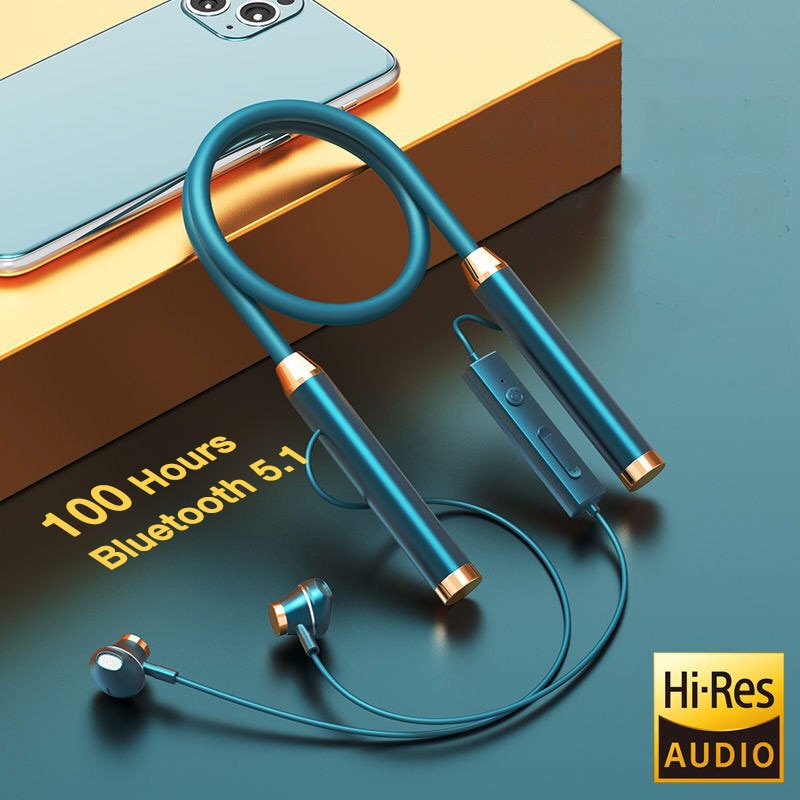EARDECO 1000mAh Bluetooth Headphone With Mic 5.1 Wireless Headphones Bass Stereo Earphones Earbuds Music Sport Headset Neckban
