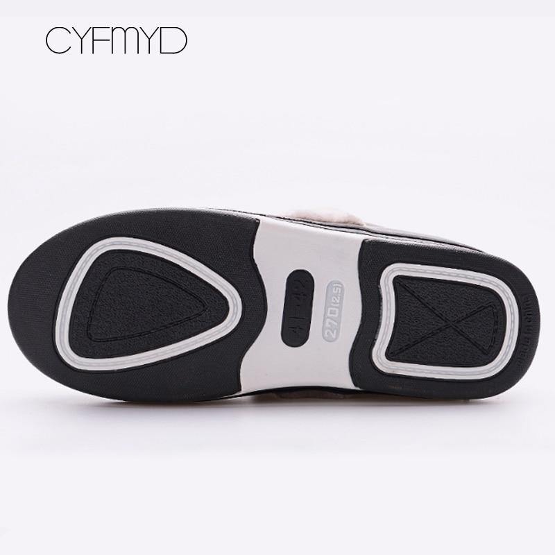 Men's slippers Home Winter Indoor Warm Shoes Thick Bottom Plush Waterproof Leather House slippers man Cotton shoes 2020 New - Surprise store