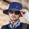 New Summer Mesh Breathable Bucket Hats Men's Outdoor Fishing Mountaineering Sun Hat Casual Foldable Adjustable Male Panama Hat