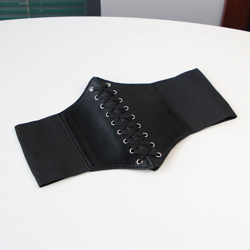 Super Wide Waist Belt for Women PU Leather Slimming Body Ladies Dress Belt Elastic White Black Corset Belt Female Waistband